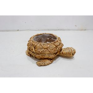 100% Natural Handmade Water Hyacinth Storage Basket Multifunction Kid Toy Accessory Case Turtle Shaped Woven Kitchen Boxed