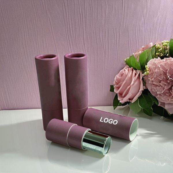 Cosmetic Cardboard Tube Packaging for Lipstick Lip Balm Lip Gloss with Stamping and Vanishing Printing Handling