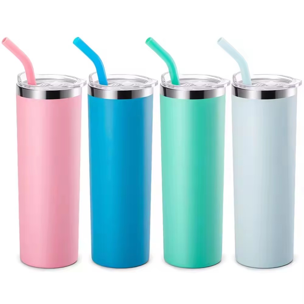 Custom Logo 20oz Straight Portable Vacuum Flask Insulated Termos Double Wall Stainless Steel Drink Thermal Tumblers Water Bottle
