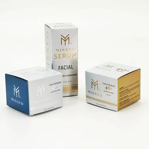 Custom design printing paper material beautiful silver card cosmetic boxes packaging for cream jar