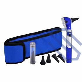 LED Fiber Optic Direct Portable Medical Otoscope with Steel Grip ENT Ear Care Diagnostic Mini Otoscope Set CE