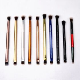 Double Eye Brush Sexy Woman Rose Gold Cosmetic 2 in 1 Double Sided Eyeshadow Concealer Powder BrushesPopular