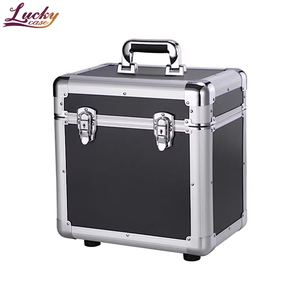 Factory Design Record Case Portable Lockable Hardware Storage Aluminum Case Large Capacity Professional Vinyl Record Case