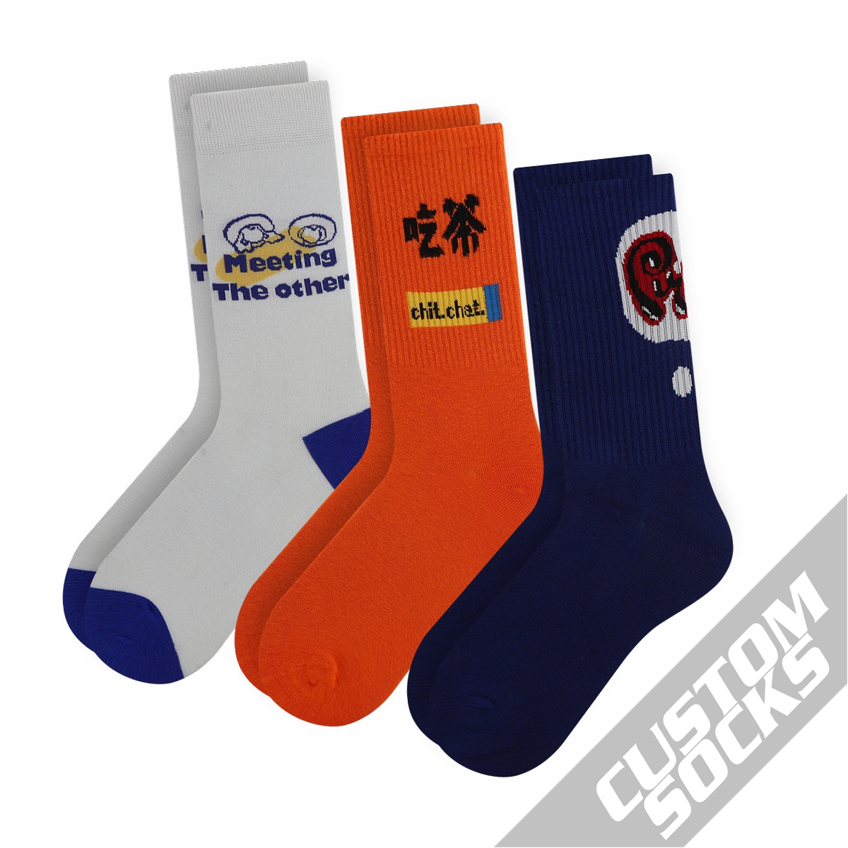 Custom Design Logo Sock Comfortable Cotton Custom Sock Men Crew Custom Logo Sock