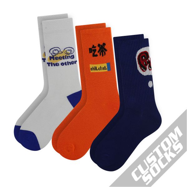 Custom Design Logo Sock Comfortable Cotton Custom Sock Men Crew Custom Logo Sock