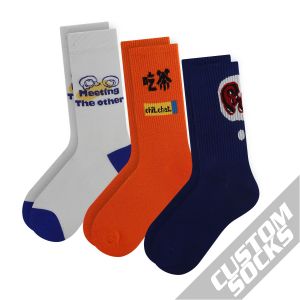 Custom Design Logo Sock Comfortable Cotton Custom Sock Men Crew Custom Logo Sock