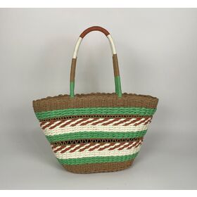 Hot sales women's straw crocheted colorful handbag OEM