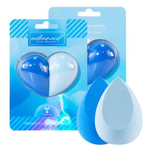 Blue waterdrop beauty sponge latex free face beauty egg 2pc pack blue waterdrop beauty blending sponges with box