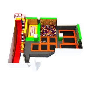 Adult Indoor Trampoline Park with Crazy Slide Trampoline mat