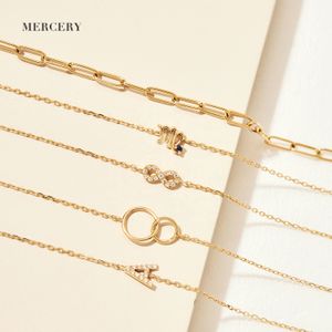 Mercery Jewelry Wholesale Custom ODM OEM DIY Birthstone Twelve Constellations Bracelet 14k Solid Gold Zodiac Sign Charm Bracelet