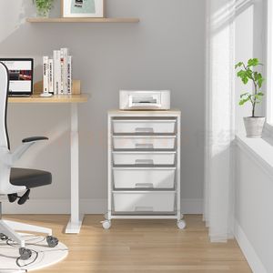 WIREKING Home Small Trolley Car MDF Board Top Side Coffee Table Rack Organizer Miscellaneous Items Storage Drawer Shelf Rack