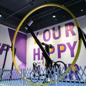 Bettaplay 360 Degree Flying Bike Indoor Playground Equipment with Rotating Spinning Feature for Parks and Trampoline Parks