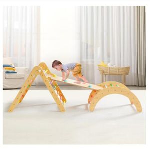 Baby Early Education Triangle Frame Toy Kindergarten INS Climbing Frame Slide Indoor Training Kids Wooden Climbing Frame Toys