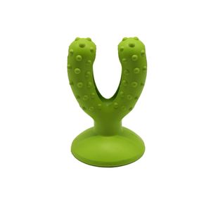 Hot Sale Cheap High Quality Stock Green Cactus Rubber Dog Toys In Stock Treat Dispenser Hard Chew Dog Toy