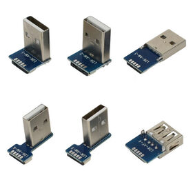 USB 2.0 5Pin A Type Male Plug SMT Female USB Connector sunk plated dip usb pcb socket for Data Transmission Charging
