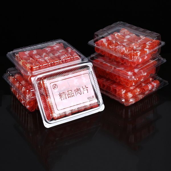 Wholesale PET Plastic Fresh Fish Meat Packing Clear Clamshell Box Ounnet Food Material Packaging Container Boxes Supplier