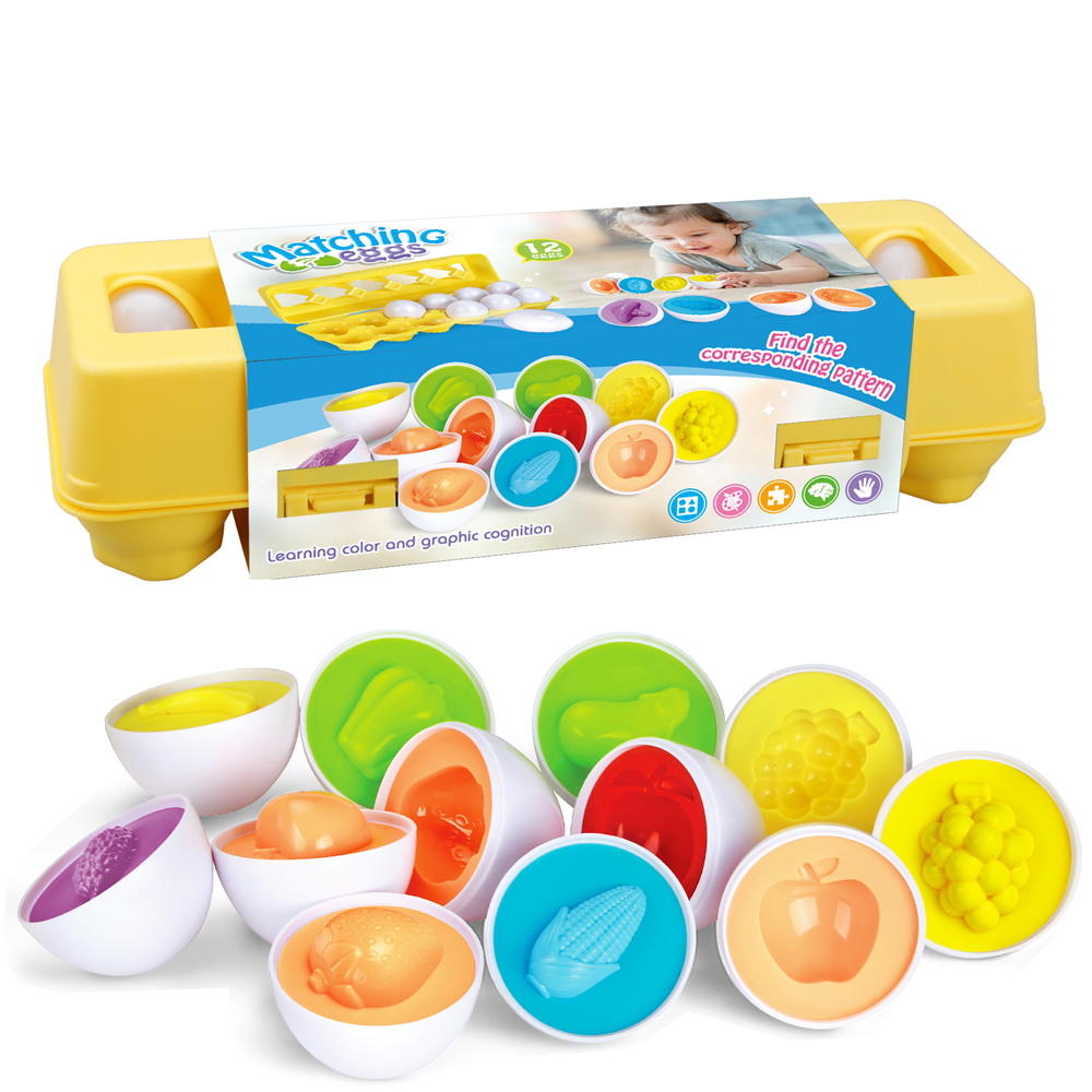 Trending products2024 new arrivals 12 pcs Color 3D puzzle interest education game eggs  Learning Stem Educational Montessori toy