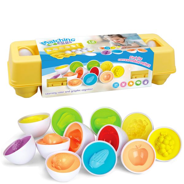 Trending products2024 new arrivals 12 pcs Color 3D puzzle interest education game eggs  Learning Stem Educational Montessori toy