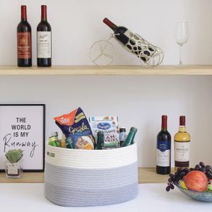 large gift baskets logo for storage cotton jute rope plant/dog basket kids cotton woven rope storage basket