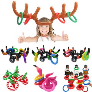 Christmas Toy Inflatable Rings Deer Horn Christmas Tree Funny Toy Throwing Games Xmas Party Toys Christmas Ornaments