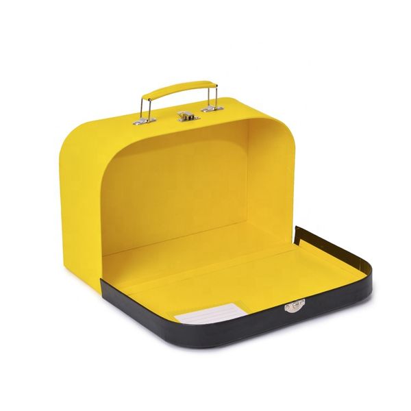 Custom High Quality Paper Carton Cardboard Gift Recyclable Empty Toy Storage Suitcase Custom Packaging Box with Handle