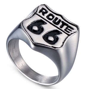 Fashion jewelry Ring Stainless Steel famous Route 66 design Glamour Women Business Men ring wholesale