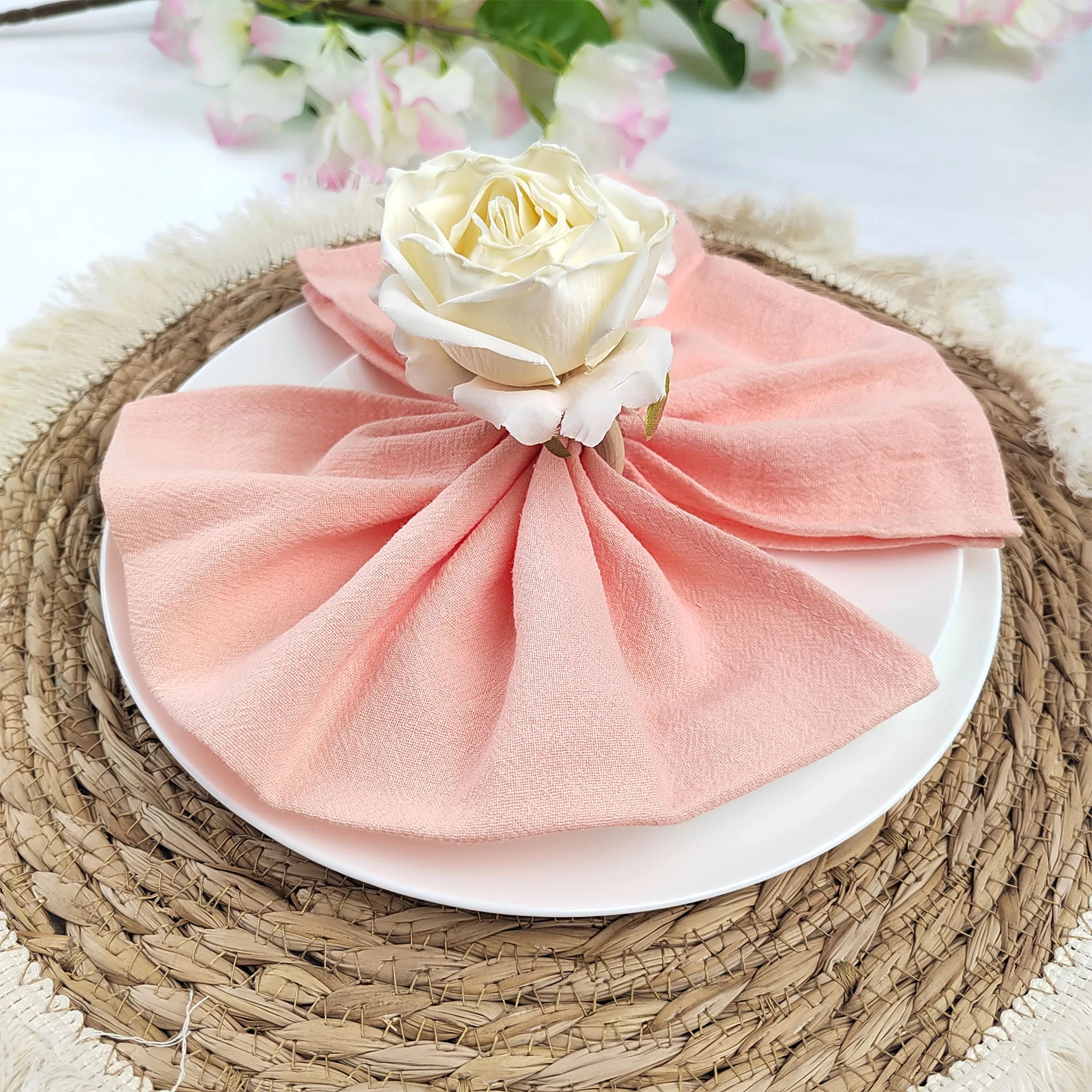 Taizhou Feisheng Textile Co., Ltd Cotton Napkins Home High Quality Mouth Cloth Pad Hotel Restaurant Table Setting Soft Banquet Elegant Pure Color Cocktail