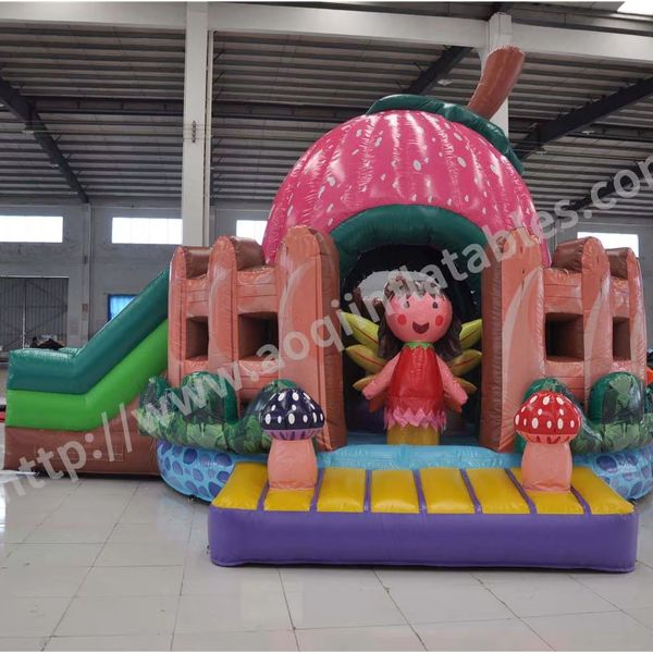 Strawberry theme Bouncy Castle Inflatable Bounce House With Slide Combo