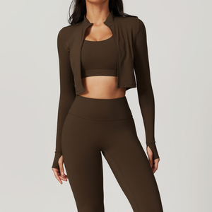 New Seamless Ribbed Activewear Women Sports Jacket Clothes Plus Size Outfit Yoga Bra Leggings Gym Fitness Sets