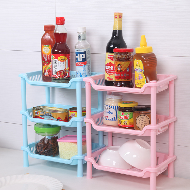 Zhejiang Fangsang Import And Export Co., Ltd. FS789 Triangular rectangular three-story rack bathroom plastic storage rack bathroom kitchen storage rack floor tripod