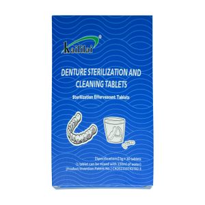 Antibacterial 30-Packs Effervescent Denture Cleaning Tablets Natural Stain Removal for Tooth Retainer Calibration