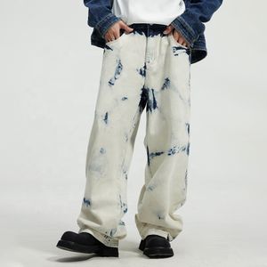 GDTEX custom baggy jeans manufacturer tie dye wash men street wear jeans custom jeans pants for men