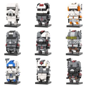 MOC2262-2270 Imperial Stormtrooper Wolfe Five Hunter Commander Cody Tech Echo Wrecker Crosshair Space Wars Head Bricks Kids Toys