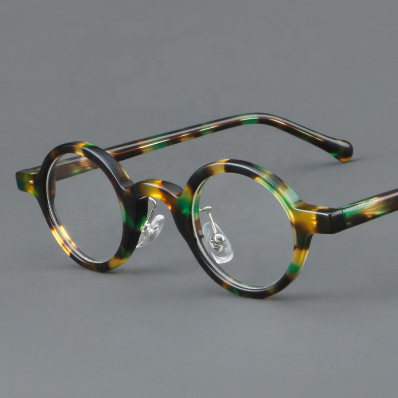 5825 Vintage Floral Frame Acetate Round Eyewear Women Retro Small Eyeglasses Frames