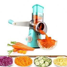 3 In 1 Kitchen Gadgets Multifunction Onion Cutter Round Mandoline Slicer Food Grinder Vegetable Shredder Rotary Cheese Grater
