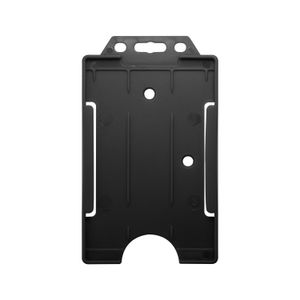 BESTOM Eco-friendly Hard Plastic Badge Holder Black Single-Sided Open Faced Nurse ID Card Holders Vertical Slight Weight