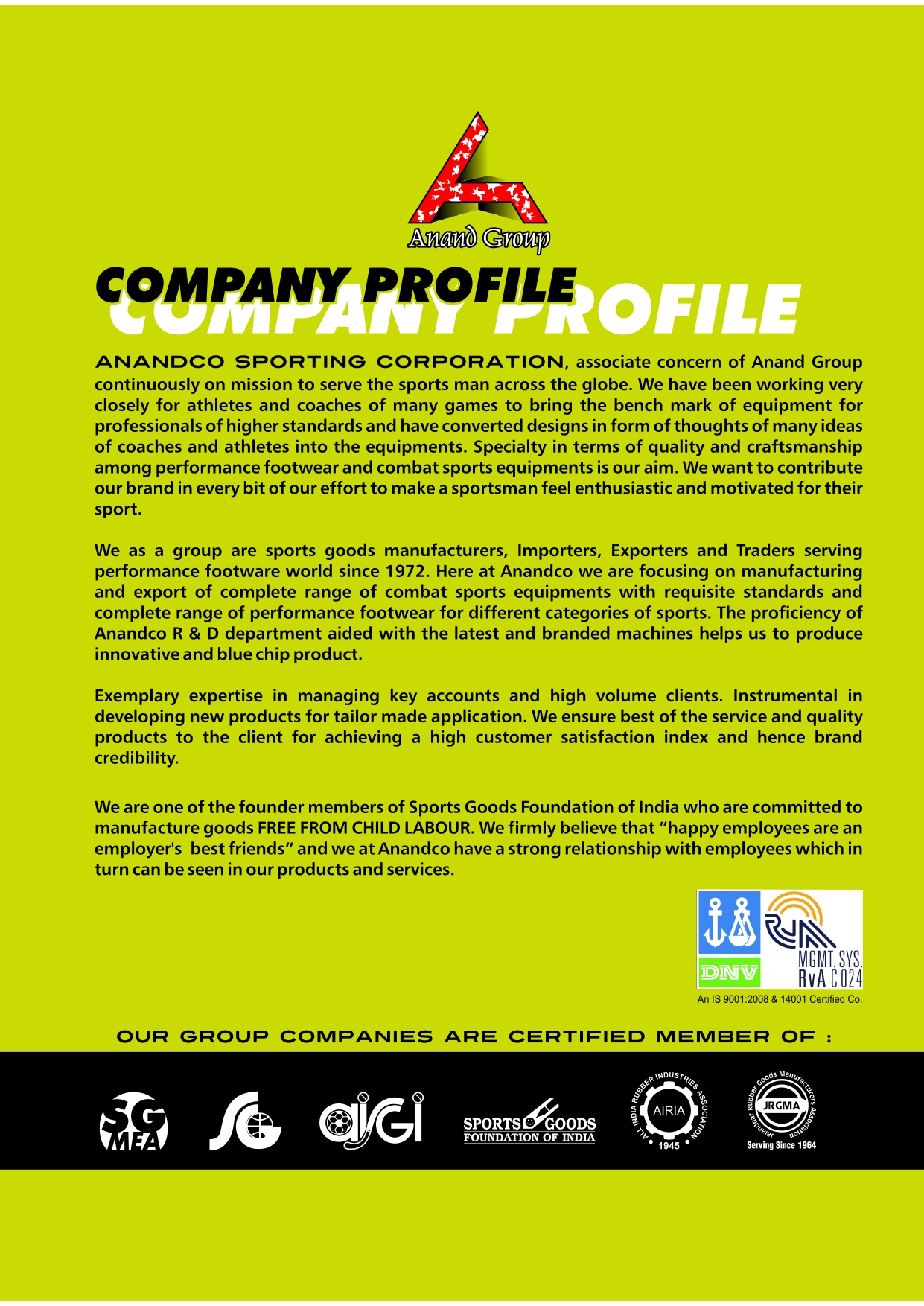 Anandco Sporting Corporation Boxing Gloves