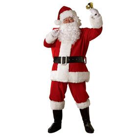 Christmas Santa Claus Costume Plush Father Fancy Clothes Xmas Cosplay Props Set