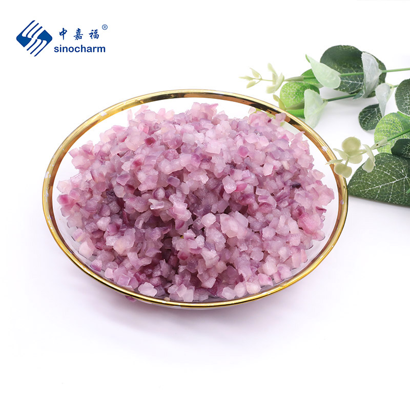Sinocharm BRC Approved Wholesale Price Bulk 10kg IQF Diced Red Onion Frozen Fresh Red Onion Dices for Pizza
