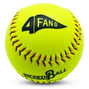 12 inch Optic yellow synthetic leather high grade cork center 4 fan incrediball practice game softball balls