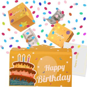 Creative bouncing confetti envelope surprise explosion box happy birthday pop up gift card boxes for money cash bounce exploding