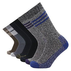 Enerwear 6P Pack Men's Cotton Cushion Hiking Crew Boot Socks