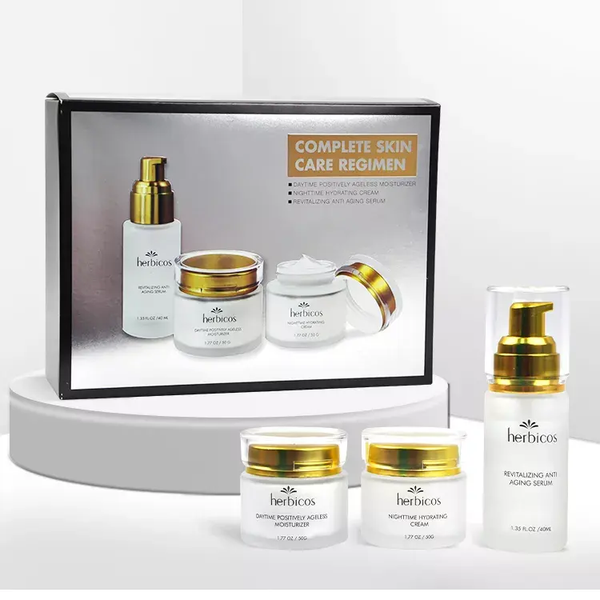 Anti Aging Skin Care Set Private Label Cosmetics Day Cream and Night Cream and Serum Skin Care Set