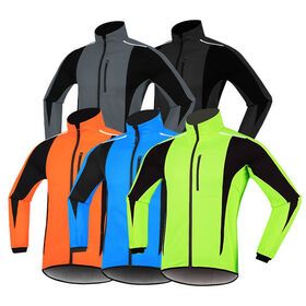 Wholesale 2022 Men Cycling Jacket Waterproof Windproof Thermal Fleece Bike Jersey Full Zipper Winter Jacket Cycling Jersey