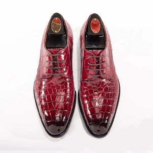 Goodyear welt Custom Design Shoes Men Match crocodile leather jacket and Wallet Alligator skin Office Party Dress Shoes For Men