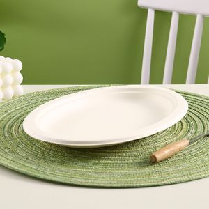 Ecopack High Quality Disposable  Oval Paper Plate Bagasse Plate Party Wedding Food Paper Plates