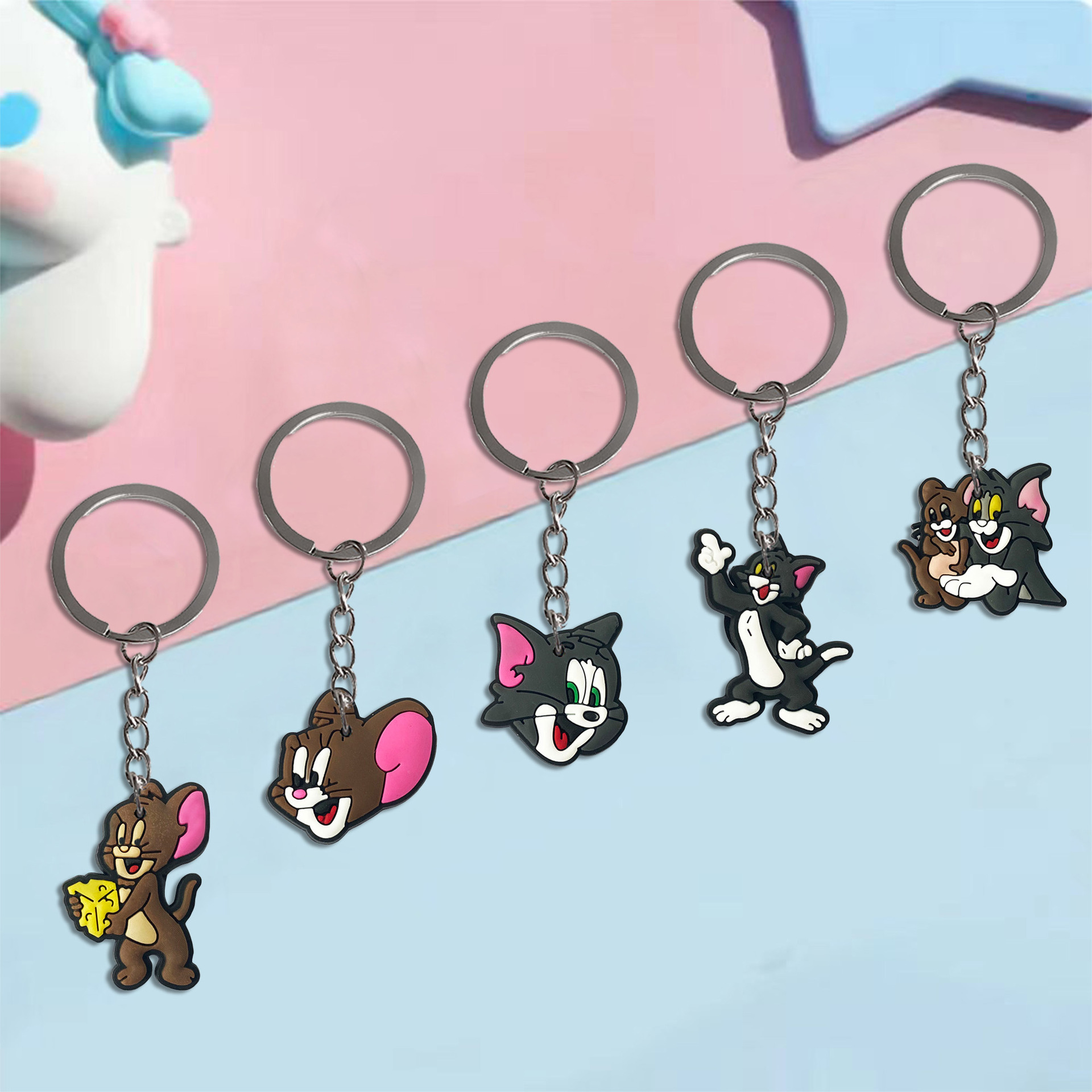 sports shoes, bags & accessories multi color plush bow charms cartoon cat and mouse key rings for women shoes diy