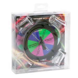 Mini drinking roulette game with 4 shot glass