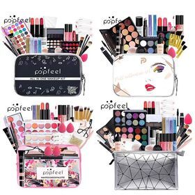OEM POPFEEL All In One Makeup Kit(Eyeshadow, LiGloss,Lipstick,Brushes,Eyebrow,Concealer)Beauty Cosmetic Bag