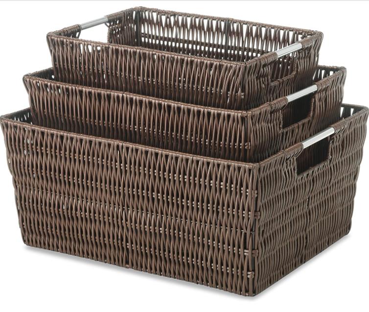 High Quality Fabric Organizing Small Shelves Toy Laundry Nursery Closets Decorative Storage Plastic Rattan Basket